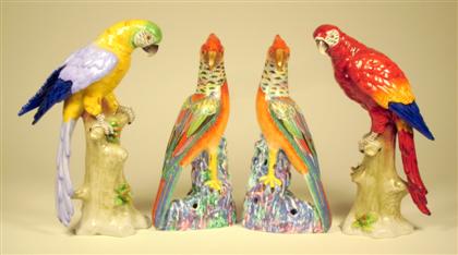 Appraisal: Two pairs of German porcelain bird figures early th century