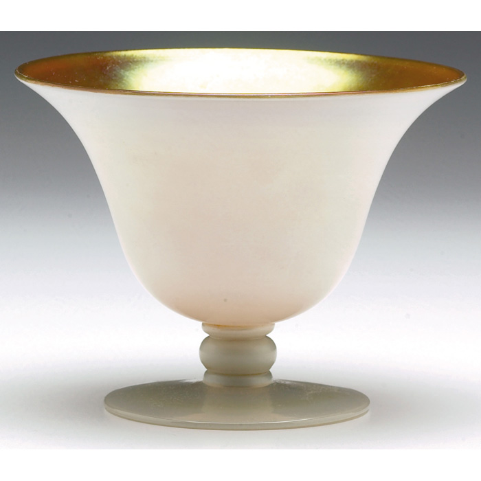 Appraisal: Steuben Calcite vase flaring form with a gold aurene interior