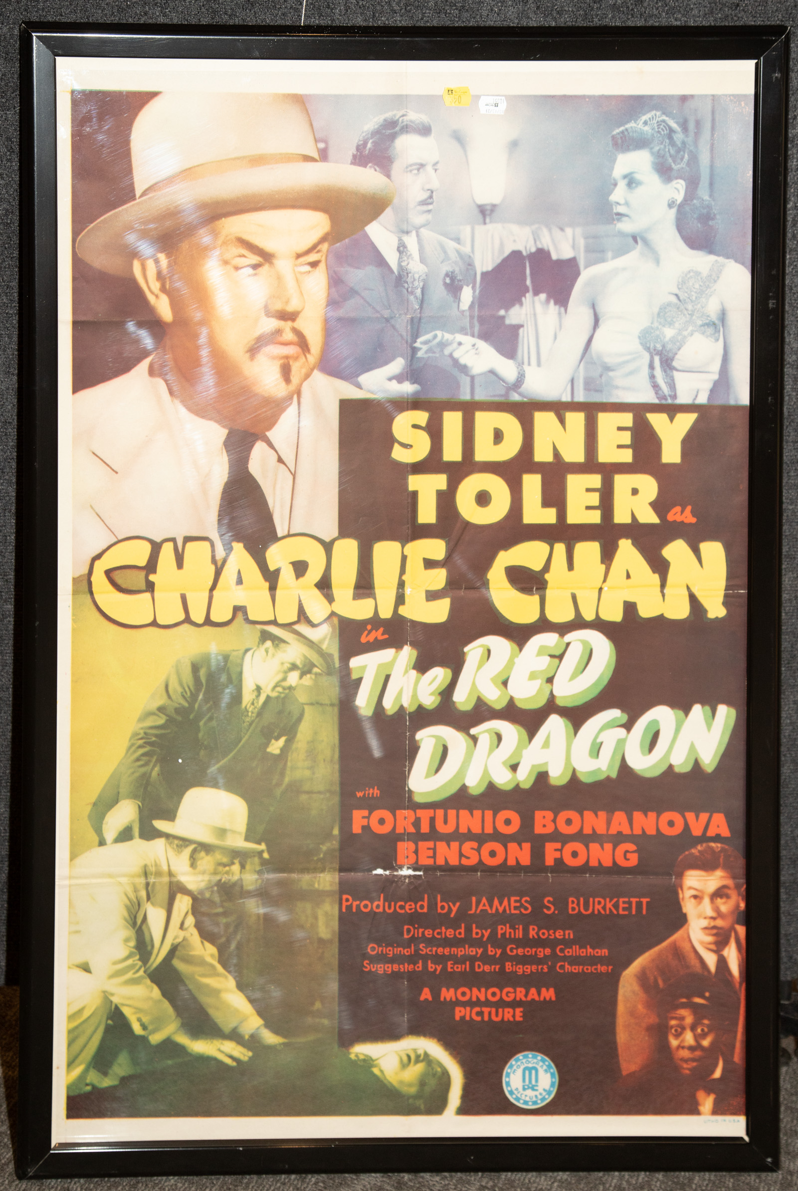 Appraisal: THE RED DRAGON MOVIE POSTER Staring Sidney Toler as Charlie