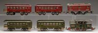 Appraisal: TWO STANDARD GAUGE LIONEL PASSENGER SETS WITH ELECTRIC STYLE LOCOMOTIVES