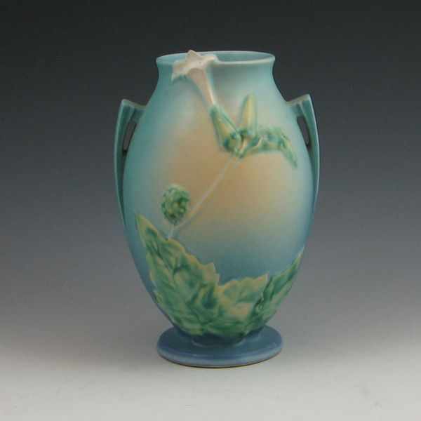 Appraisal: Roseville Thornapple vase in blue Marked Roseville - '' Mint