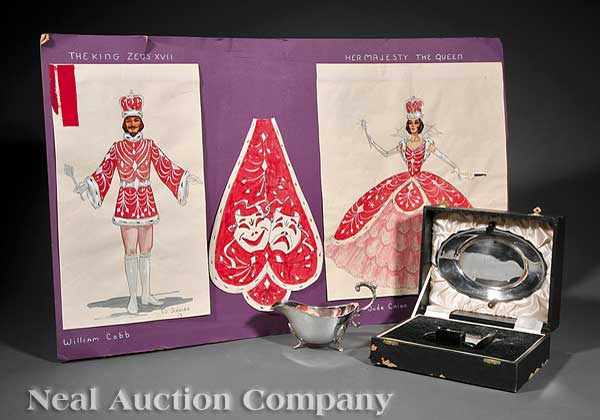 Appraisal: Mardi Gras Carnival Ball favors including Babylon sauceboat undertray and