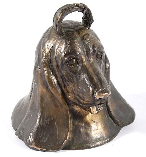 Appraisal: Signed Bronze Hound Bell by Carl Wagner For your consideration