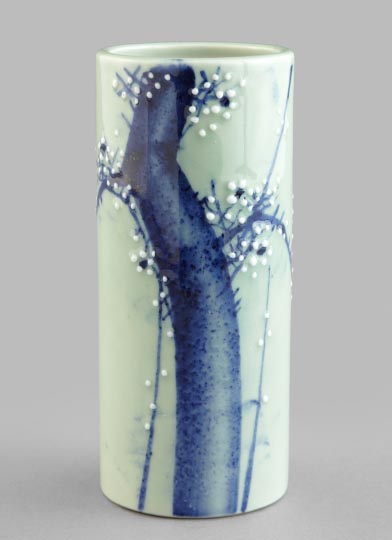 Appraisal: Japanese Taisho Cobalt Blue and Celadon Porcelain Vase first quarter