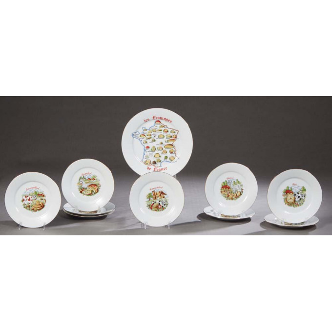 Appraisal: Ten Piece Limoges Porcelain Cheese Set th c Les Fromages