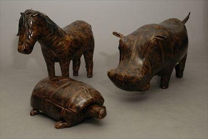 Appraisal: Stuffed Leather Figures of a Pony a Turtle and a