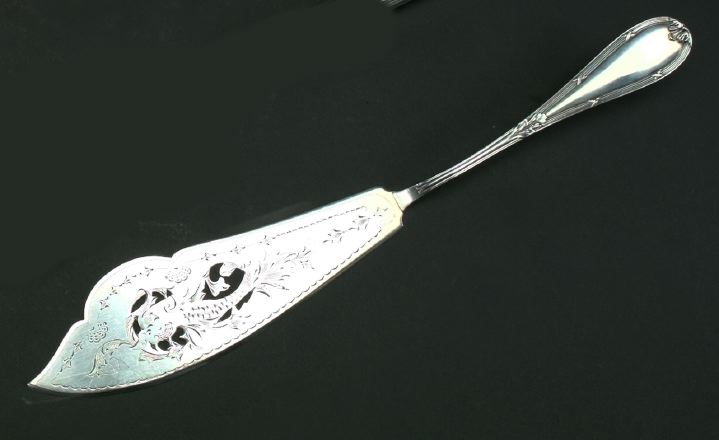 Appraisal: Continental Sterling Silver Fish Slice in Empire decor fourth quarter