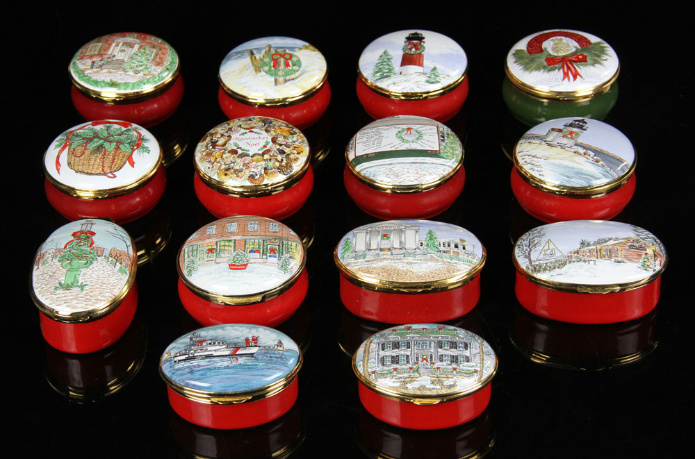 Appraisal: - Crummles English Enamels Collection of fourteen Crummles English Enamels