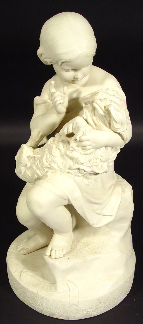 Appraisal: Copeland parian figure of a young girl clutching a dog