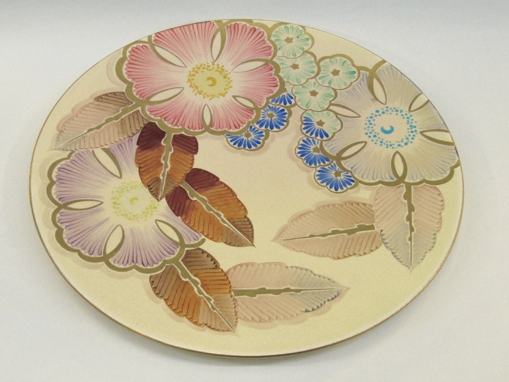 Appraisal: Grays floral decorated charger and a dish Hancocks ivory ware