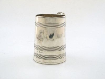 Appraisal: A George III silver mug of tapering circular form with