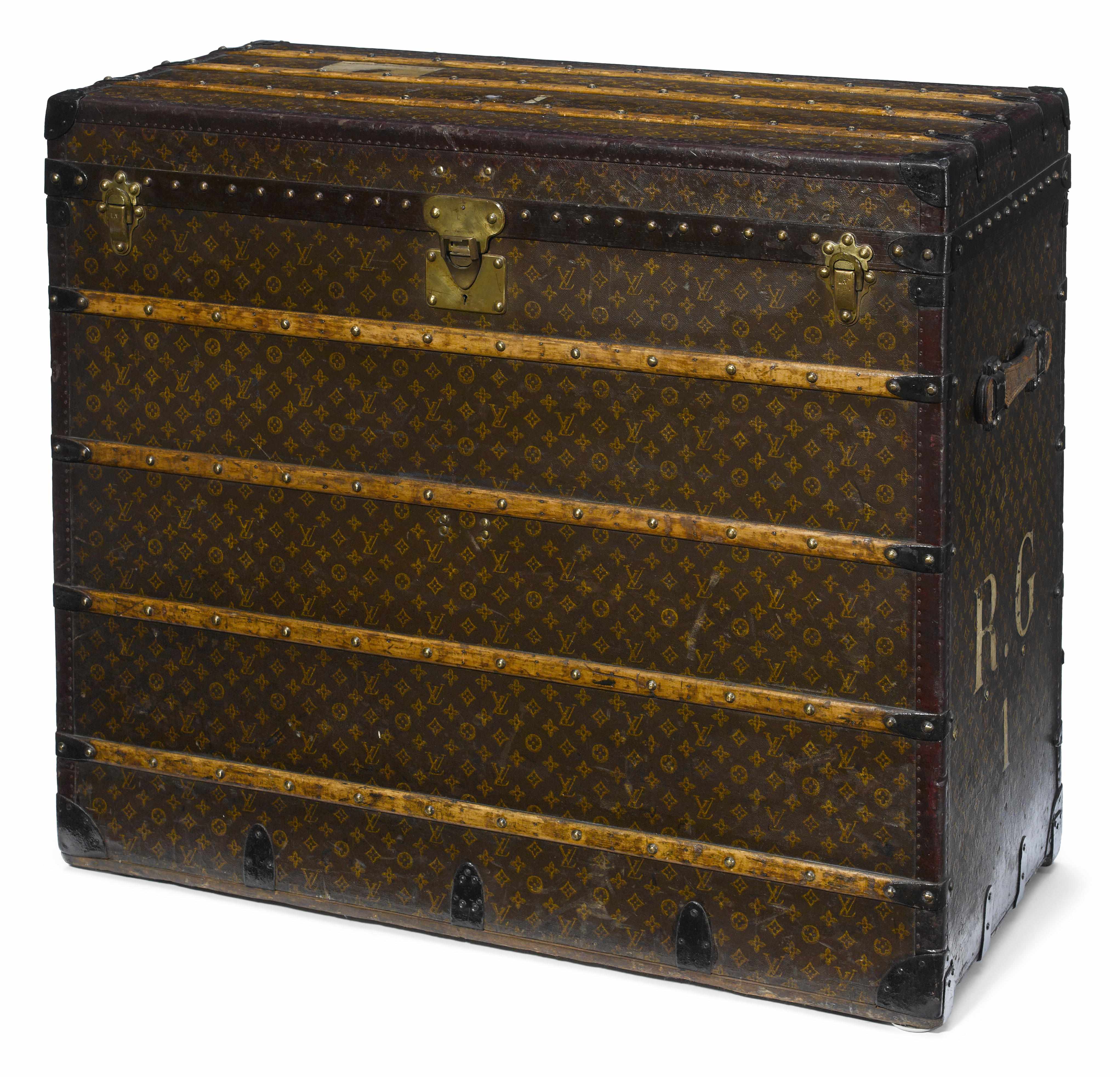 Appraisal: A rare custom Louis Vuitton printed canvas enameled metal and