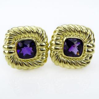 Appraisal: David Yurman Approx Carat Cushion Cut Amethyst and Karat Yellow