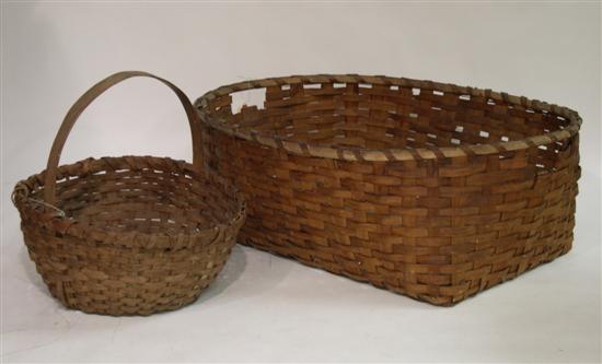 Appraisal: Two splint baskets one oblong '' h x '' w