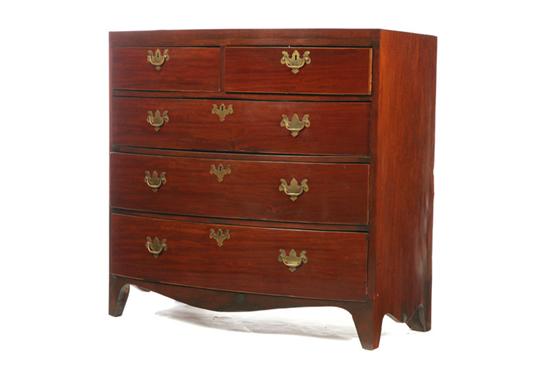 Appraisal: GEORGIAN BOW FRONT CHEST OF DRAWERS English th century Mahogany