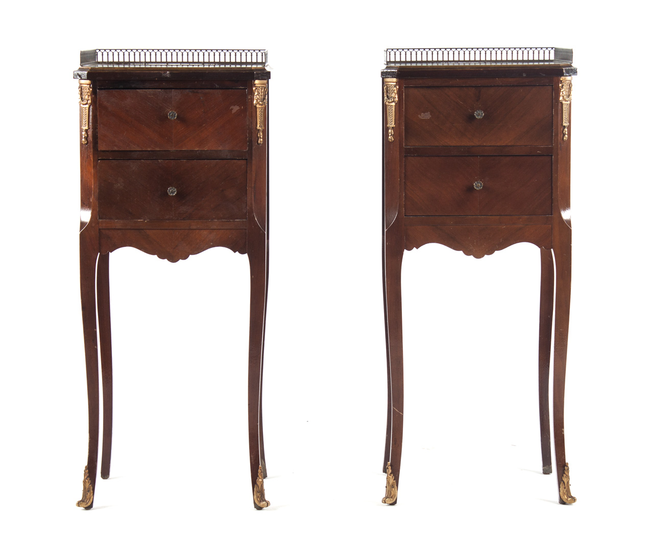 Appraisal: Pair of Louis XV style mixed wood side stands first