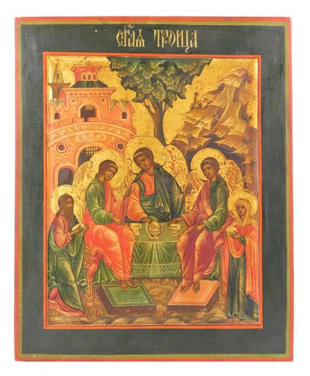 Appraisal: Russian icon on panel probably th C depicting the Old