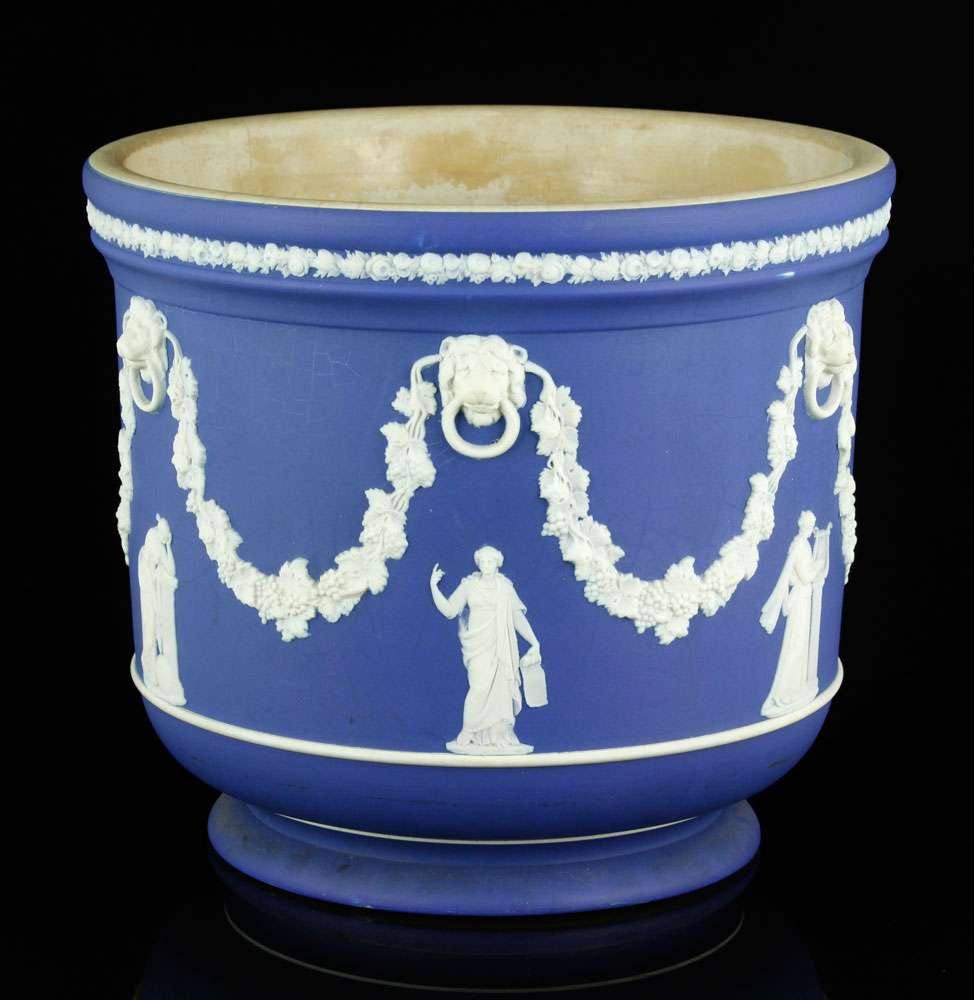 Appraisal: - Wedgwood Jasperware Flower Pot Wedgwood Jasperware blue and white