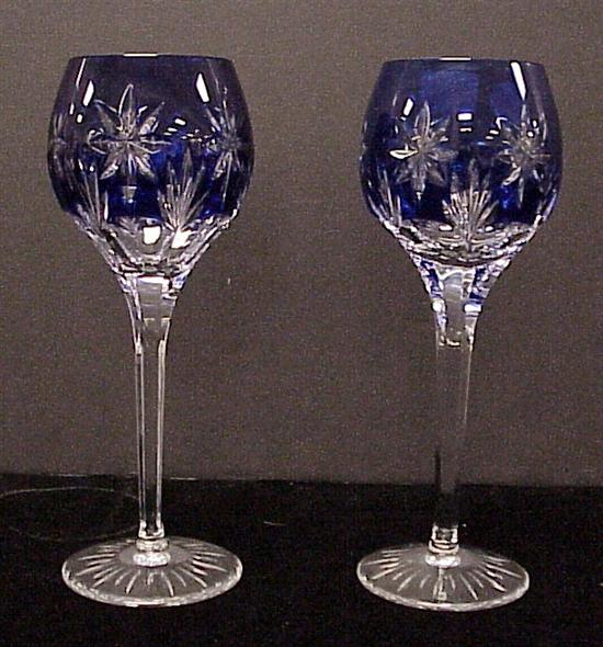 Appraisal: Set of twelve German cobalt cut to clear long stem