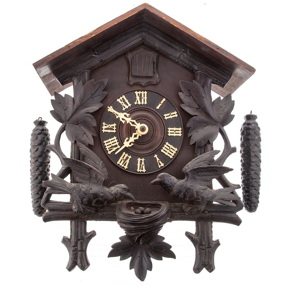 Appraisal: German Carved Wood Black Forest Cuckoo Clock early th century