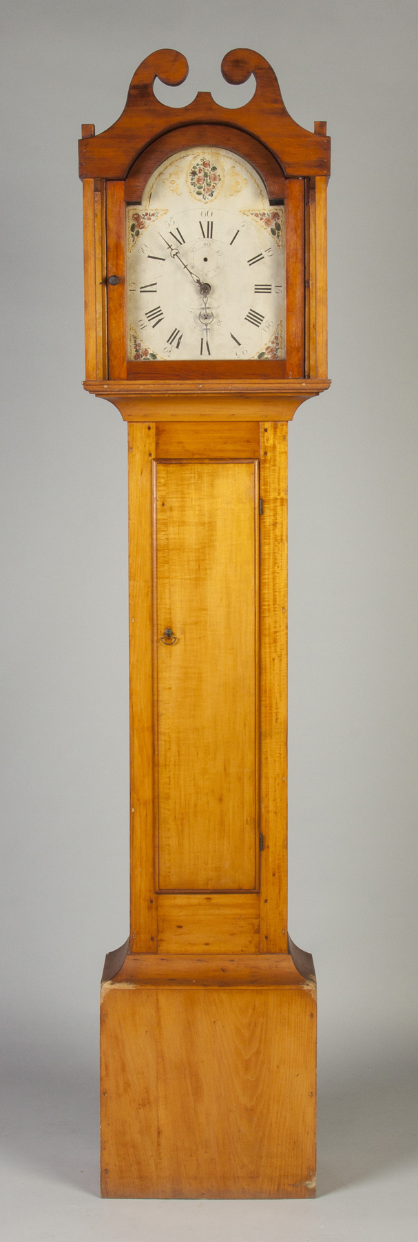 Appraisal: New England Tall Case Clock Refinished hour weight driven movement