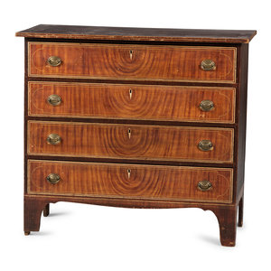 Appraisal: A Federal Grain Painted Pine Chest of Drawers Likely New