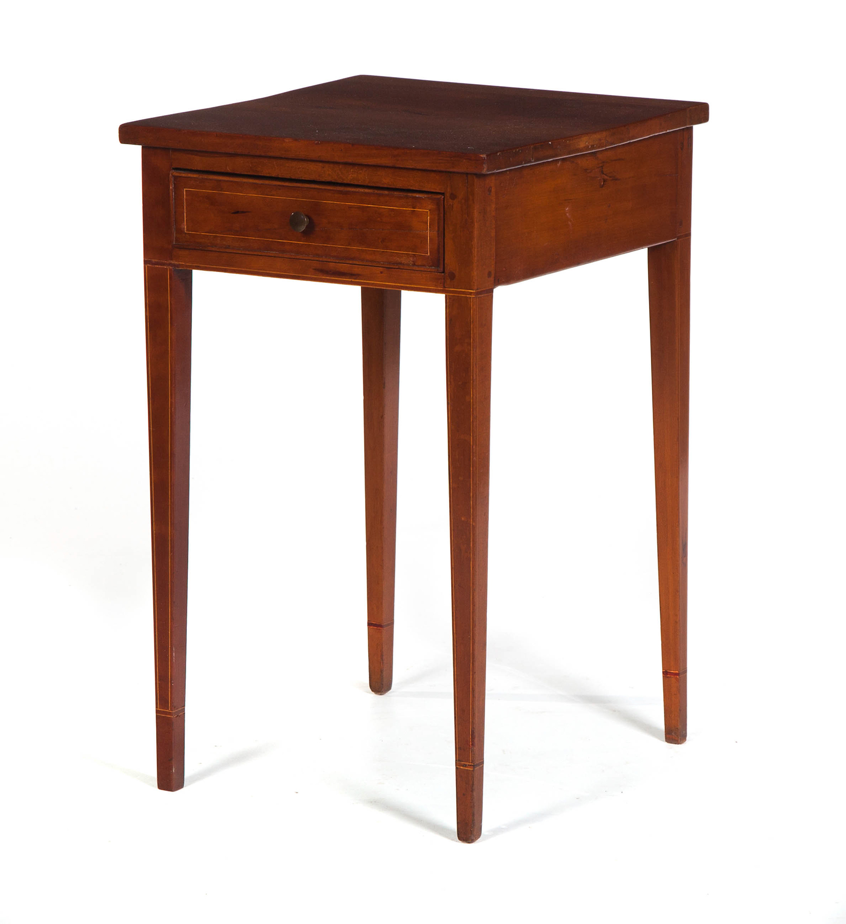 Appraisal: HEPPLEWHITE ONE-DRAWER WORK TABLE American st quarter- th century cherry