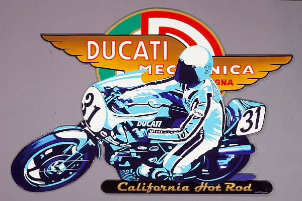 Appraisal: Ducati - 'California Hot Rod' by Robert Carter signed oil