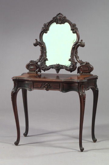 Appraisal: Fine Louis XV-Style Rosewood Dressing Table labeled Deville Freres Rue