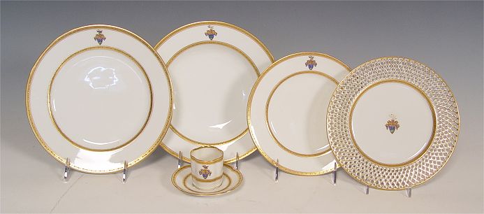 Appraisal: AUSTRIAN ARMORIAL CHINA Fischer Mieg Pirkenhammer Ca - Each piece