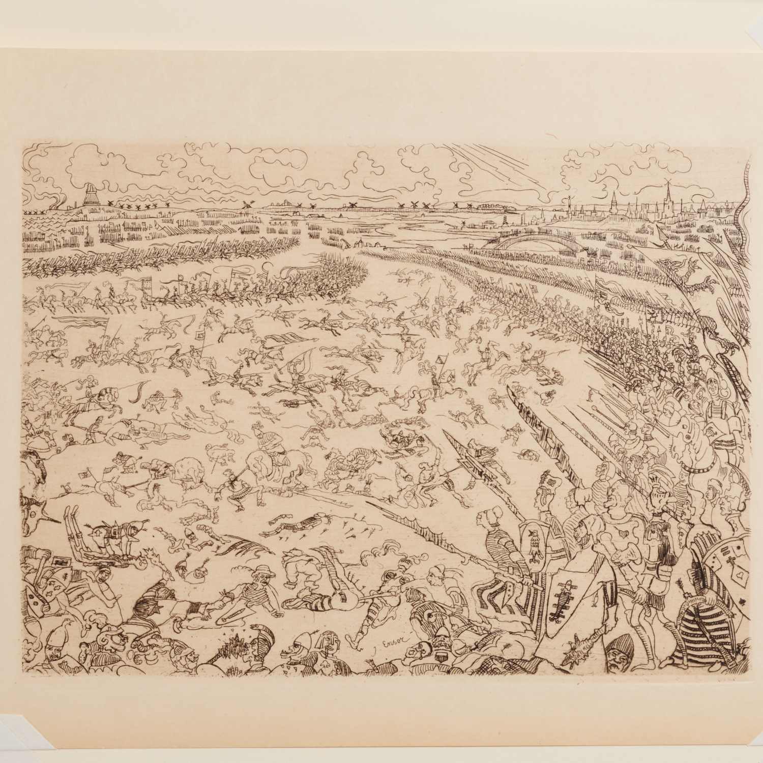 Appraisal: JAMES ENSOR ETCHING James Ensor Belgian - Bataille des Eperons