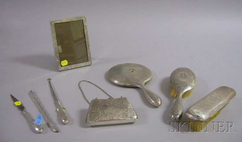 Appraisal: R Wallace Eight-Piece Sterling Silver Dresser Set