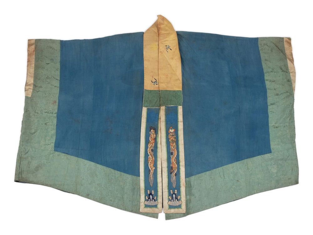 Appraisal: A Blue Ground Embroidered Silk Daoist Priest's Robe Height x