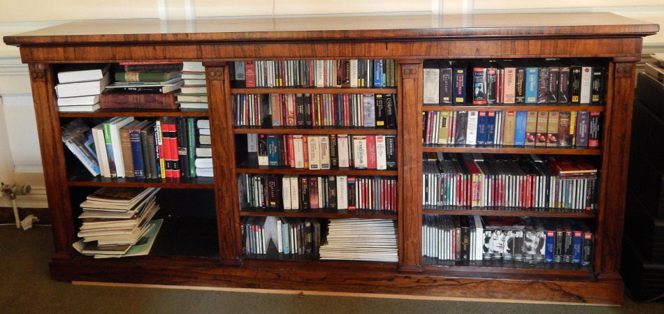 Appraisal: A William IV rosewood open bookcase with a plain frieze