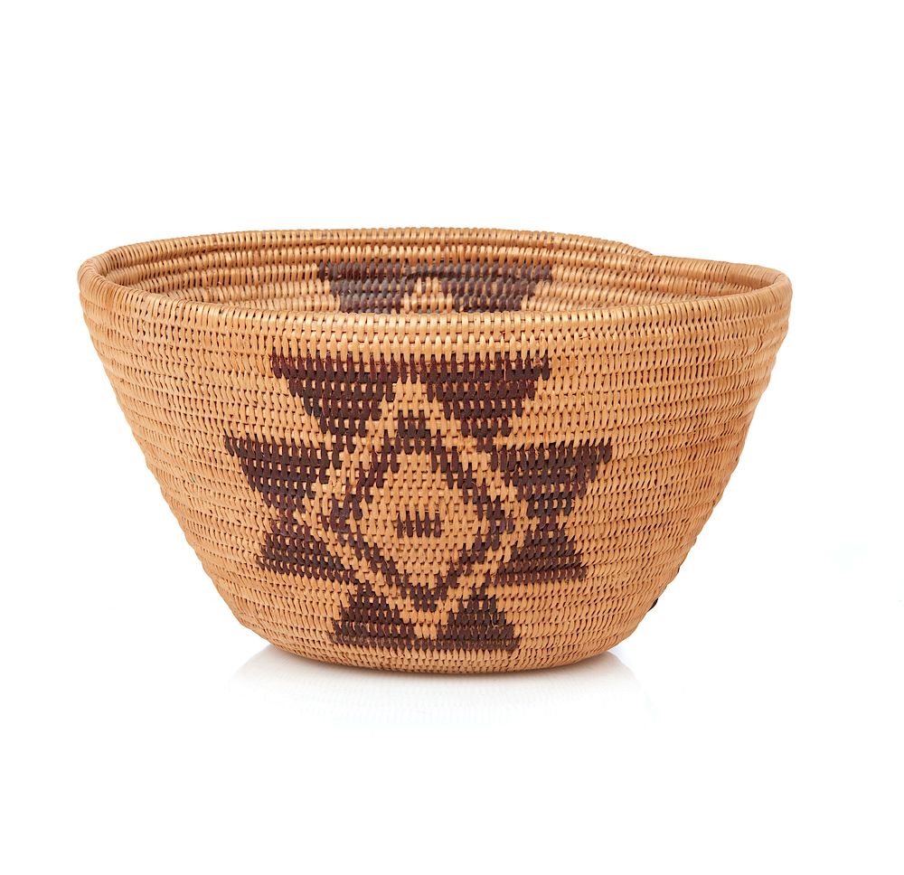 Appraisal: Hupa Basket Hupa basket with alternating geometric decoration Dimensions h