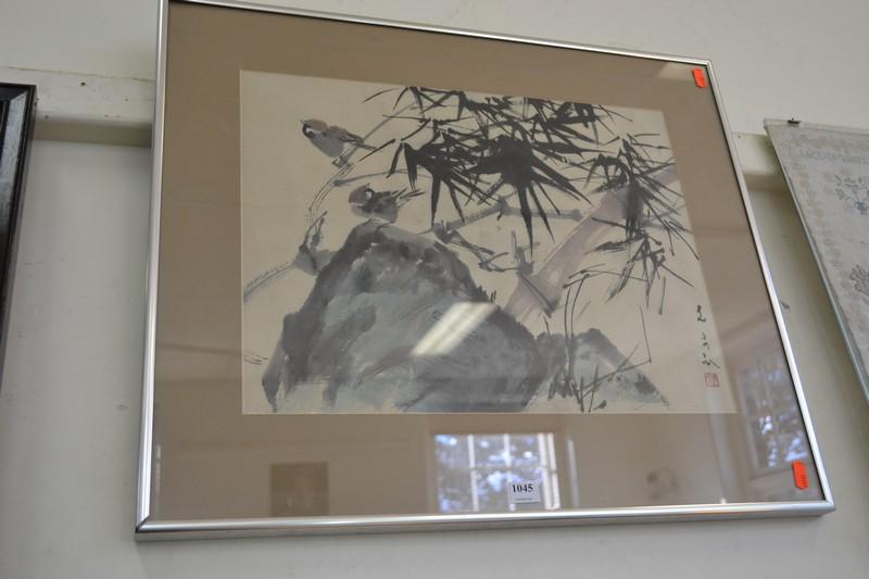 Appraisal: ASIAN FRAMED WATERCOLOUR