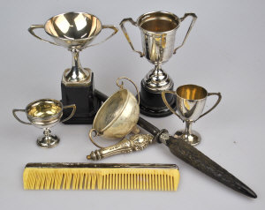 Appraisal: Five various silver trophies and other silver-mounted items