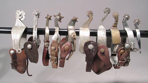 Appraisal: A lot of ten pairs of working spurs Including an