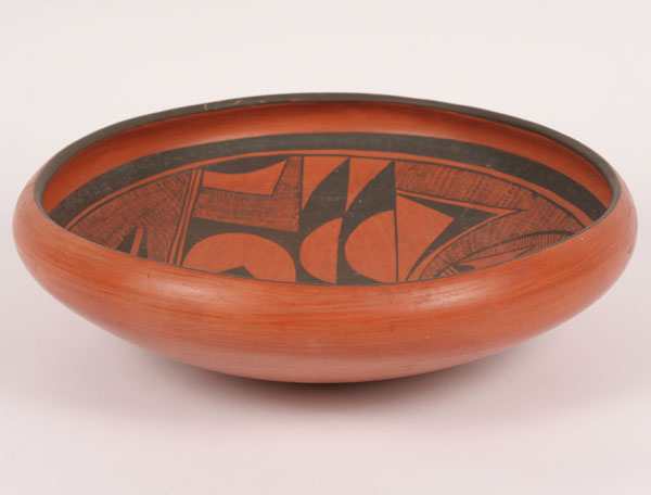 Appraisal: Hopi painted pottery bowl decorated on the interior with a