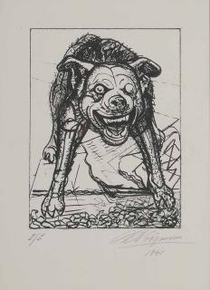 Appraisal: David Alfaro Siqueiros Mexican - Perro-Pre-Colombiano edition E E signed