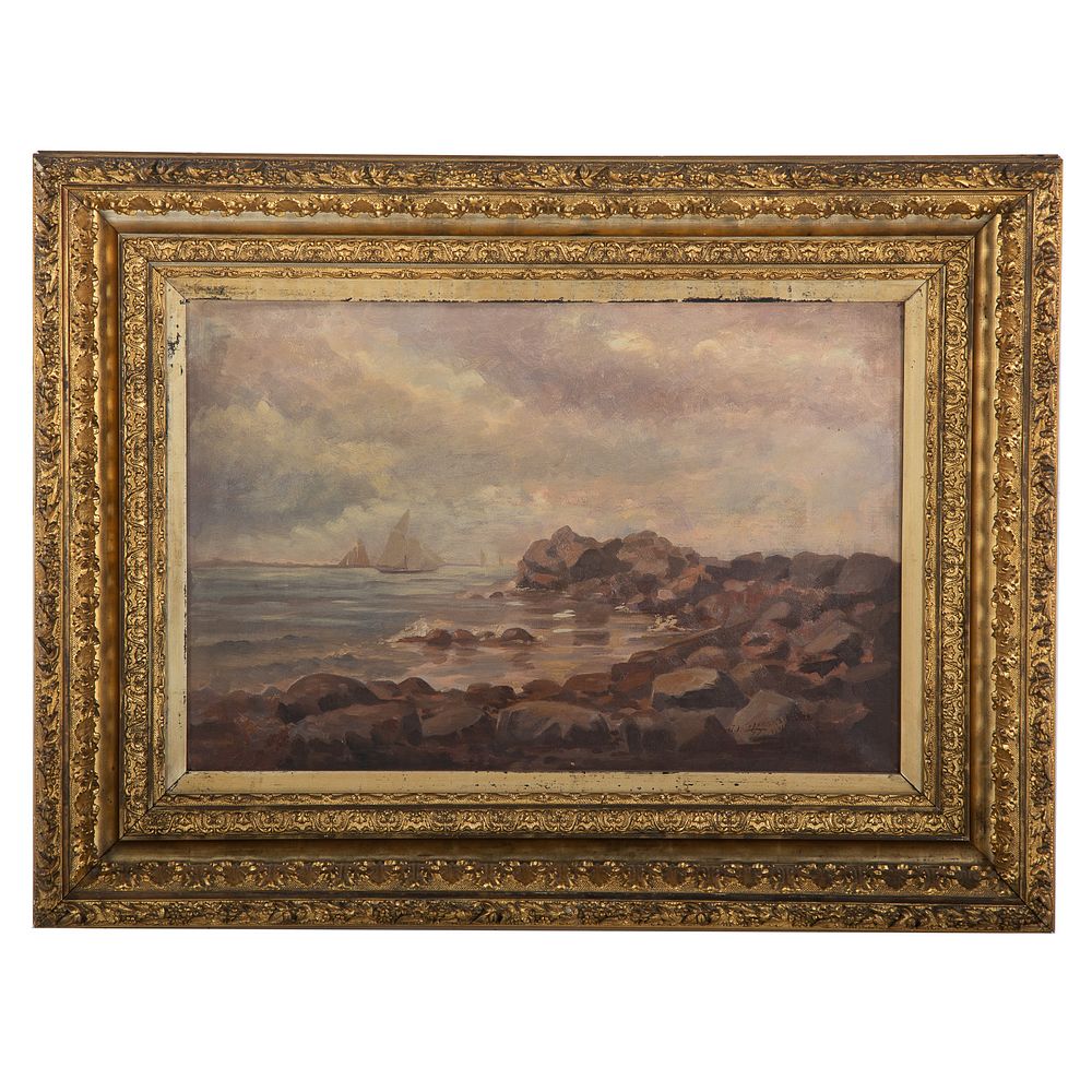 Appraisal: John I Coggeshall New England Coastline oil American - Oil