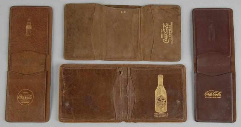 Appraisal: Lot of Leather Coca-Cola Wallets Description Circa to s All