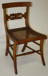 Appraisal: Ny Federal Curly Maple Side Chair Fine New York Federal