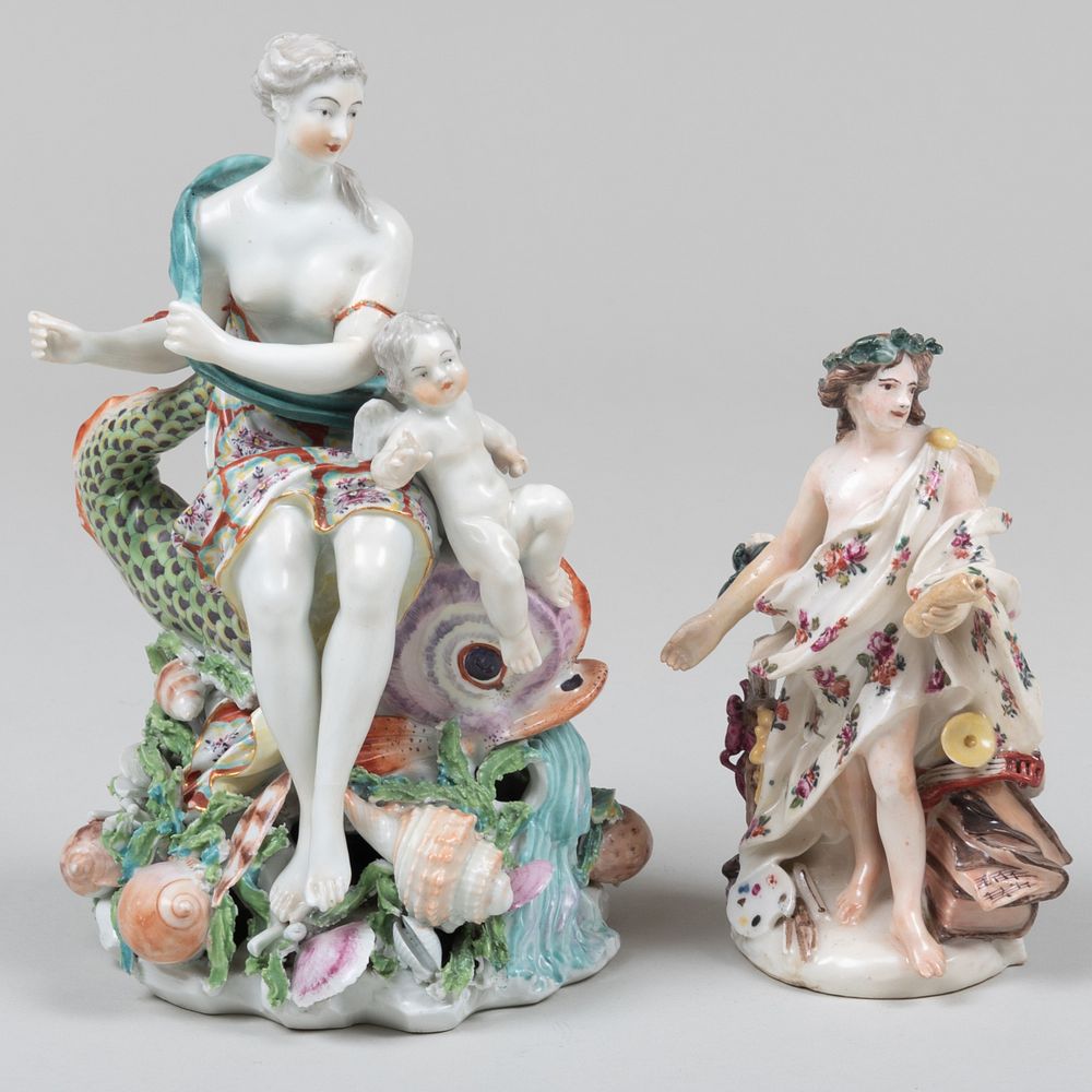 Appraisal: Derby Porcelain Figure Emblematic of the Arts and a Derby