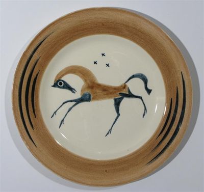 Appraisal: Chevaux' a Clarice Cliff Bizarre plate designed by John Armstrong