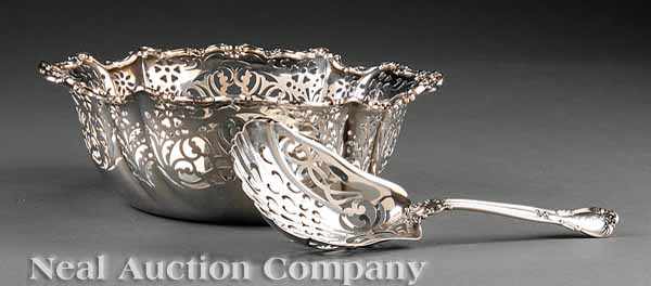 Appraisal: An Antique Gorham Sterling Silver Reticulated Bowl together with an