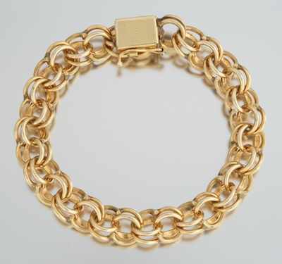 Appraisal: A k Double Link Bracelet k yellow gold double link