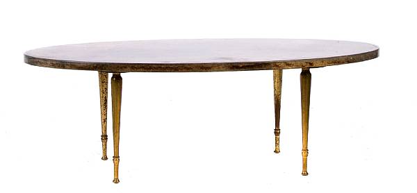 Appraisal: An Aldo Tura lacquered parchment and gilt metal low table