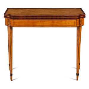 Appraisal: A George III Satinwood and Marquetry Flip-Top Table Late th