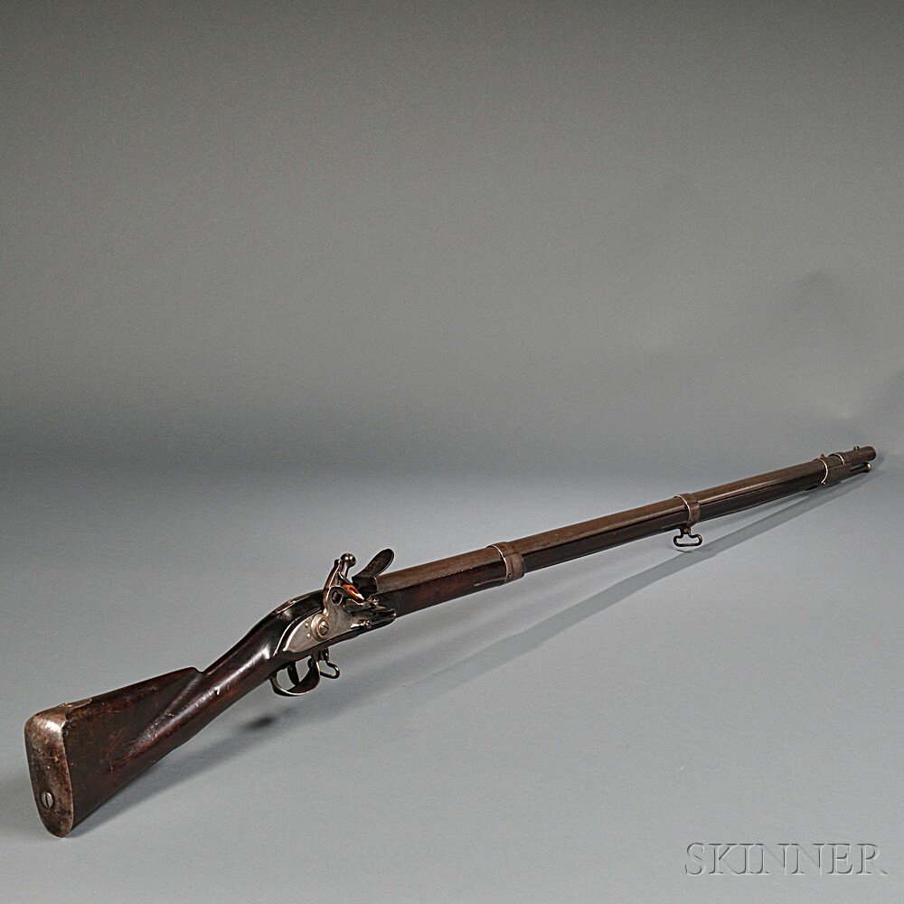 Appraisal: Model Flintlock Musket c late th century walnut stock marked